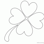 Four leaf clover coloring pages simple drawing