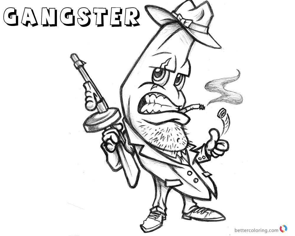 Gangster Cartoon Characters Coloring Pages