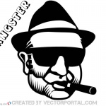 Gangster Coloring Pages Gangster with sunglasses and cigarette