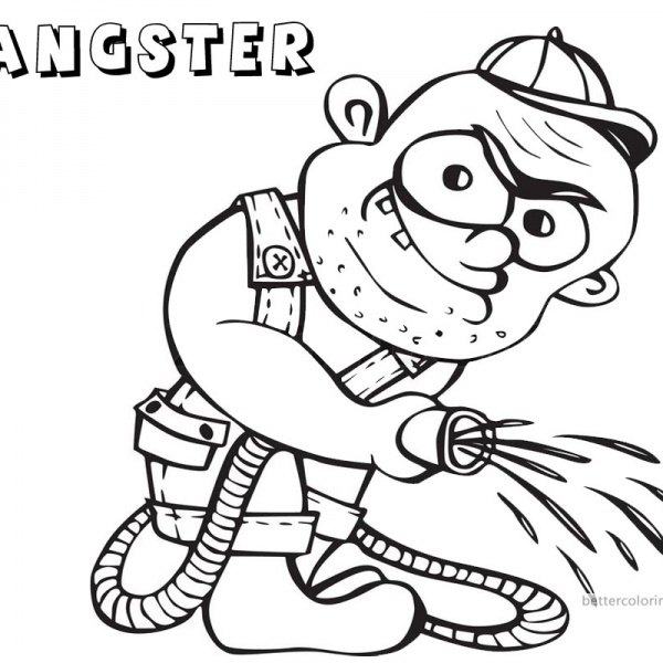 Gangster Coloring Pages Banana Cartoon - Free Printable Coloring Pages