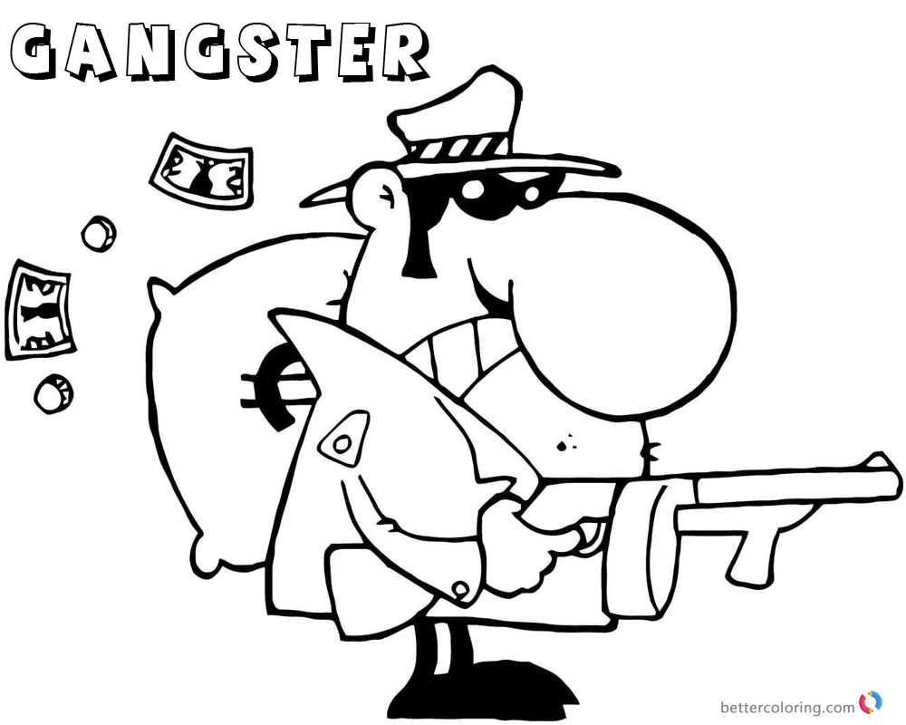 Gangster Coloring Pages big money printable