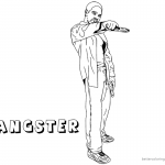 Gangster Coloring Pages guy with gun