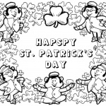 Happy St patrick day shamrock coloring pages