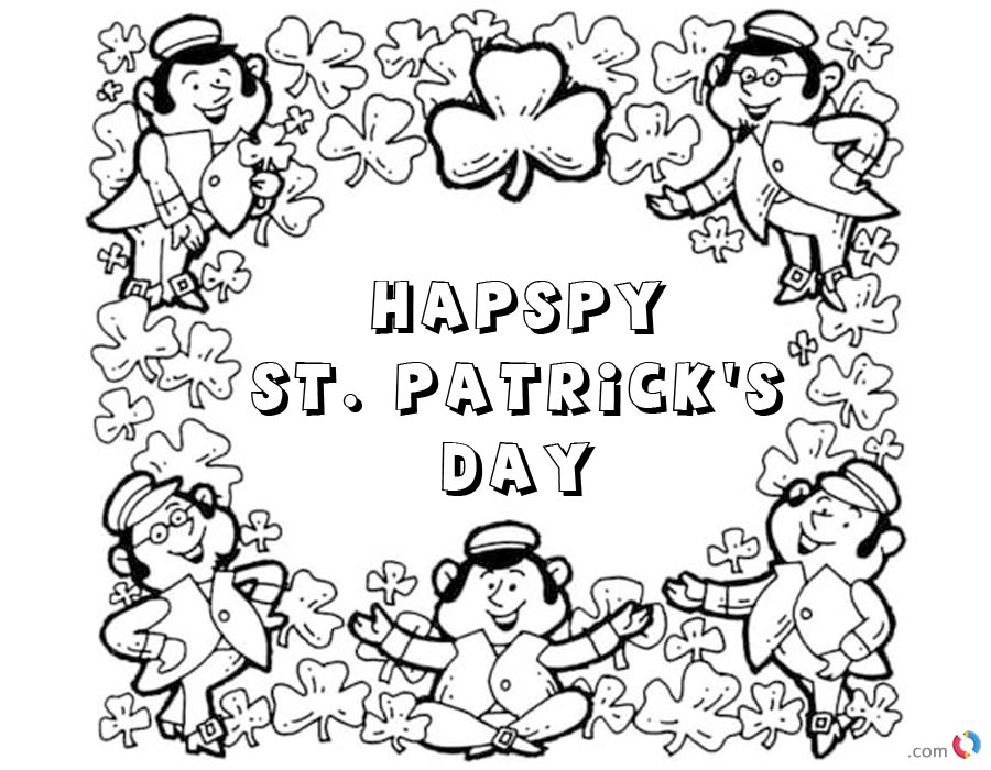 Download Happy St. patrick's day shamrock coloring pages - Free Printable Coloring Pages