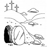 He is Risen Coloring Pages Empty Tomb Line Art of Easter