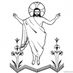 He is Risen Coloring Pages Jesus Resurrection Clip Art