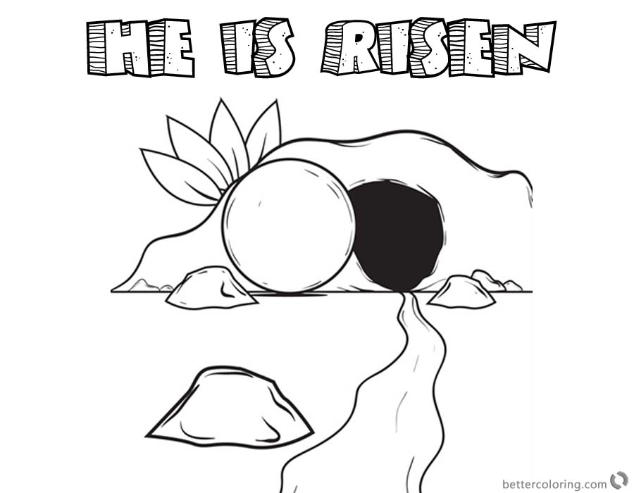 He is Risen Easter coloring pages Resurrection of Jesus - Free