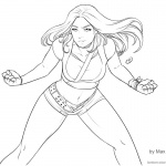 Jumanji Coloring Pages Karen Gillan Sketch by Max Silveira