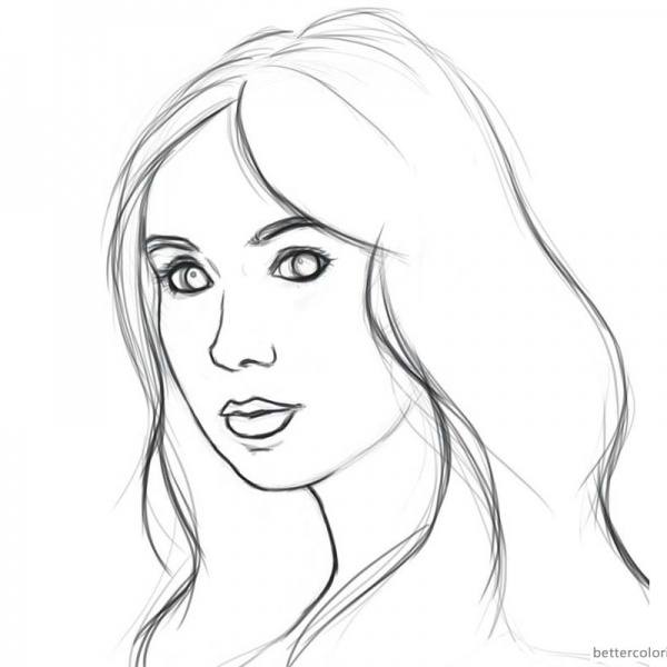 Jumanji Coloring Pages Karen Gillan Sketch by Max Silveira Free