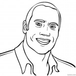 Jumanji Welcome To The Jungle Coloring Pages Dwayne Johnson Line Art