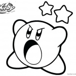 Kirby Coloring Pages Angry Kirby and Star