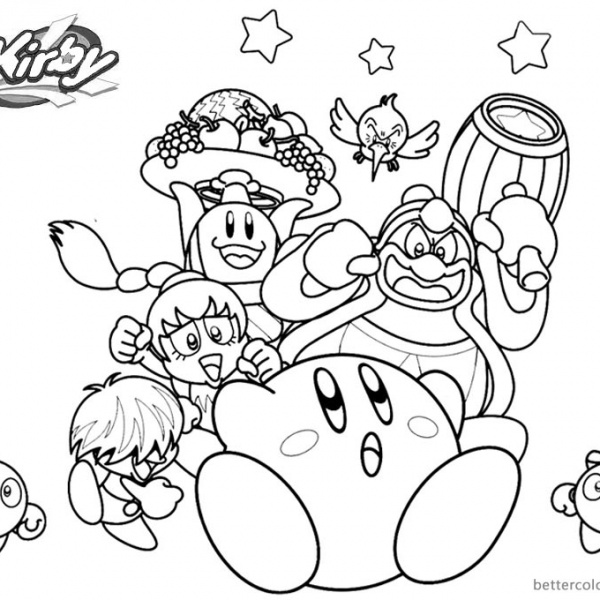 Kirby Coloring Pages Disegn Mario - Free Printable Coloring Pages