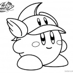 Kirby Coloring Pages Cute Hat