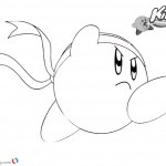 Kirby Coloring Pages Jumping Lineart