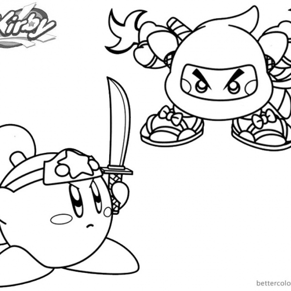 Kirby Coloring Pages Picture Bandana Waddle Dee Free Printable