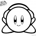 Kirby Coloring Pages Picture Headphone