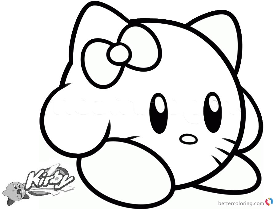 Kirby Coloring Pages Picture Hello Kitty Kirby - Free Printable