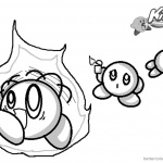 Kirby Coloring Pages Picture On Fire Kirby