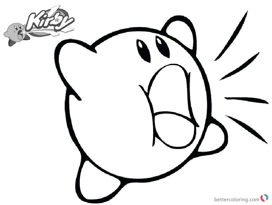 Kirby Coloring Pages Shouting printable and free