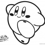 Kirby Coloring Pages Simple Happy Kirby Picture