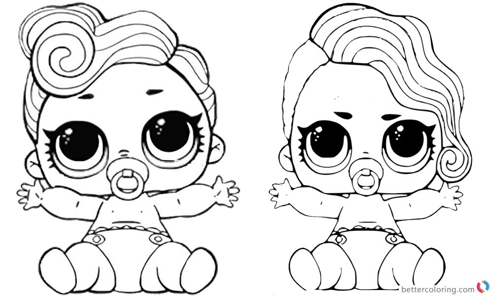 LOL Coloring Pages Lil Pearl and Lil Queen printable