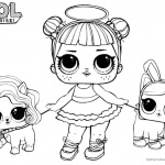 LOL Coloring Pages Sugar with two pet dolls