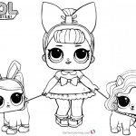 LOL Coloring Pages with two pet dolls