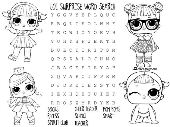 LOL Coloring Pages word search worksheets printable