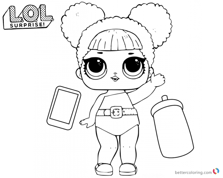 LOL Surprise Coloring Pages Cute Queen Bee - Free Printable Coloring Pages