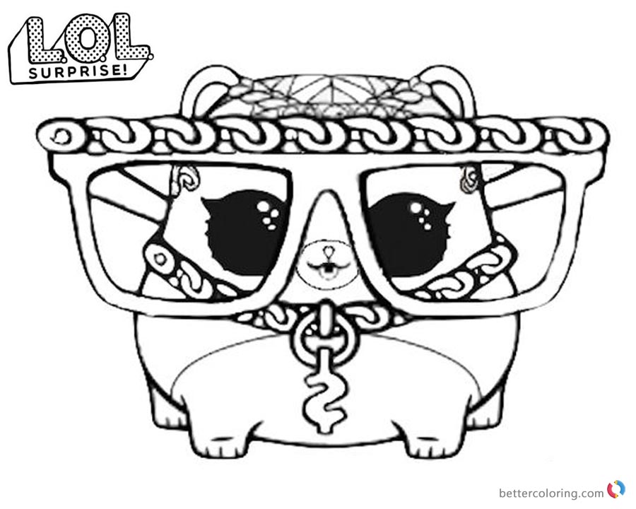 LOL Surprise Coloring Pages Series 3 M.C. Hammy - Free Printable