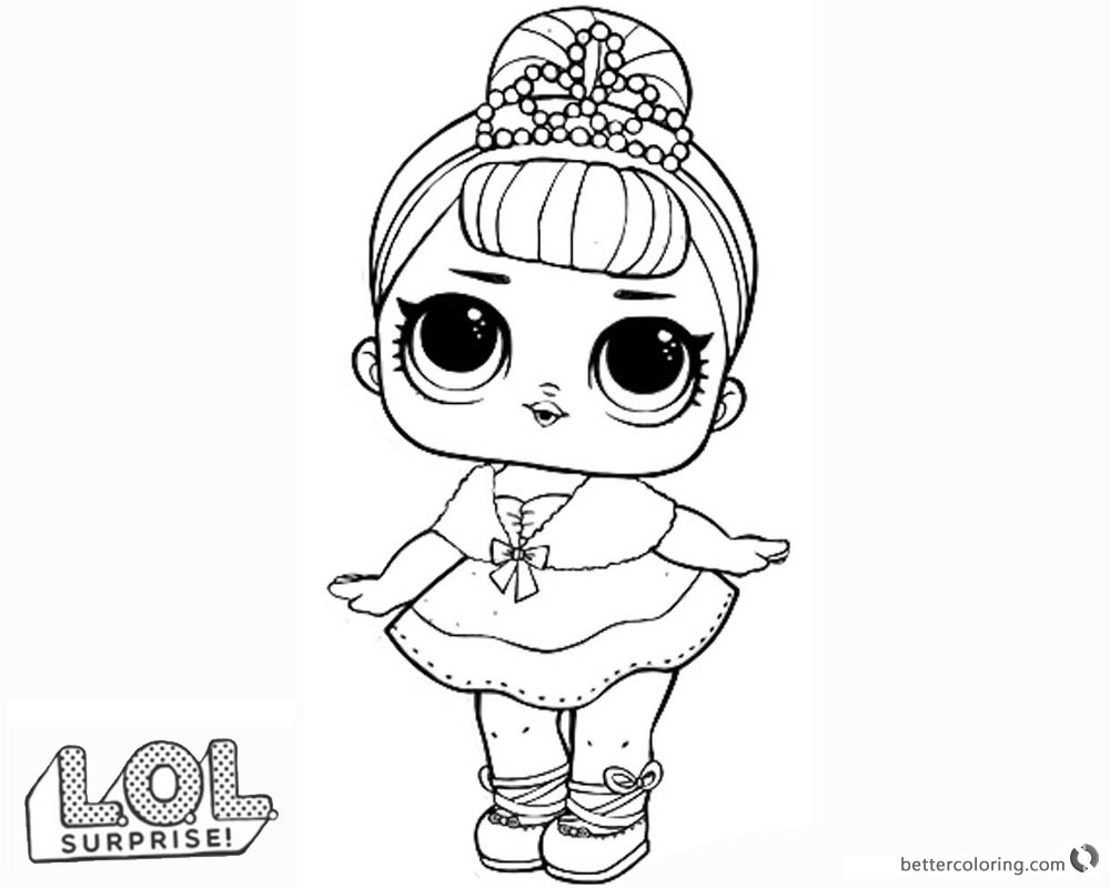 LOL Surprise Doll Coloring Pages Crystal Queen printable