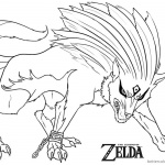 Legend of Zelda Coloring Page Twilight Wolf