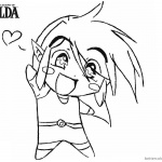 Legend of Zelda Coloring Pages Chibi Link with Heart