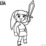 Legend of Zelda Coloring Pages Link Rise his Sword