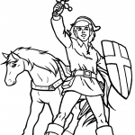 Legend of Zelda Coloring Pages Link and Horse