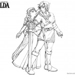 Legend of Zelda Coloring Pages Link and Princess