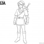 Legend of Zelda Coloring Pages Sword on the Back