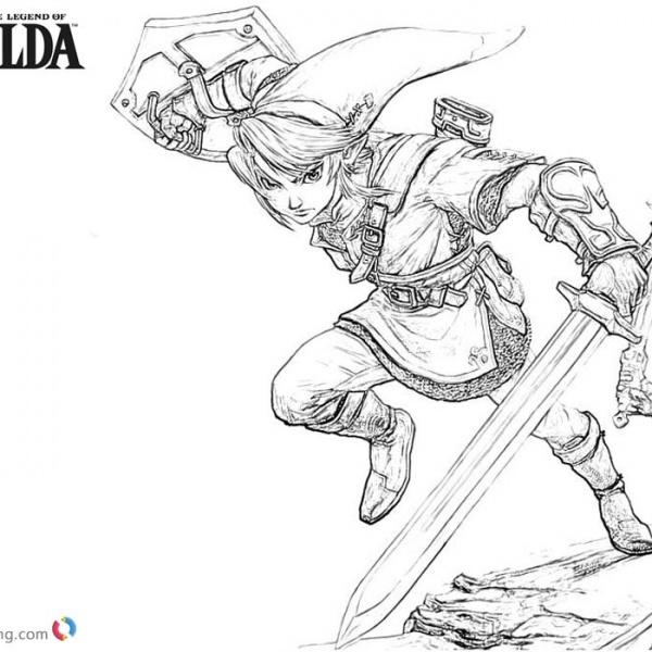 Legend Of Zelda Coloring Pages Link s Shield Free Printable Coloring 