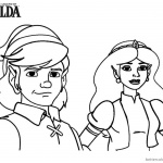 Legend of Zelda Link and Princess Coloring Pages