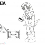 Legeng of Zelda Coloring Pages Link Found a Pokeball