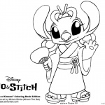 Lilo and Stitch Coloring Pages Angel in A Kimono