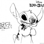 Lilo and Stitch Coloring Pages Black and White Drawing