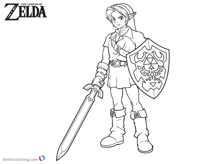 Link from Legend of Zelda Coloring Pages - Free Printable Coloring Pages