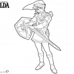 Link from Zelda Coloring Pages Line Drawing