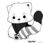 Litte Red Panda Coloring Pages Black and White