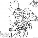 Lorax Coloring Page Audrey and Ted on A Bike