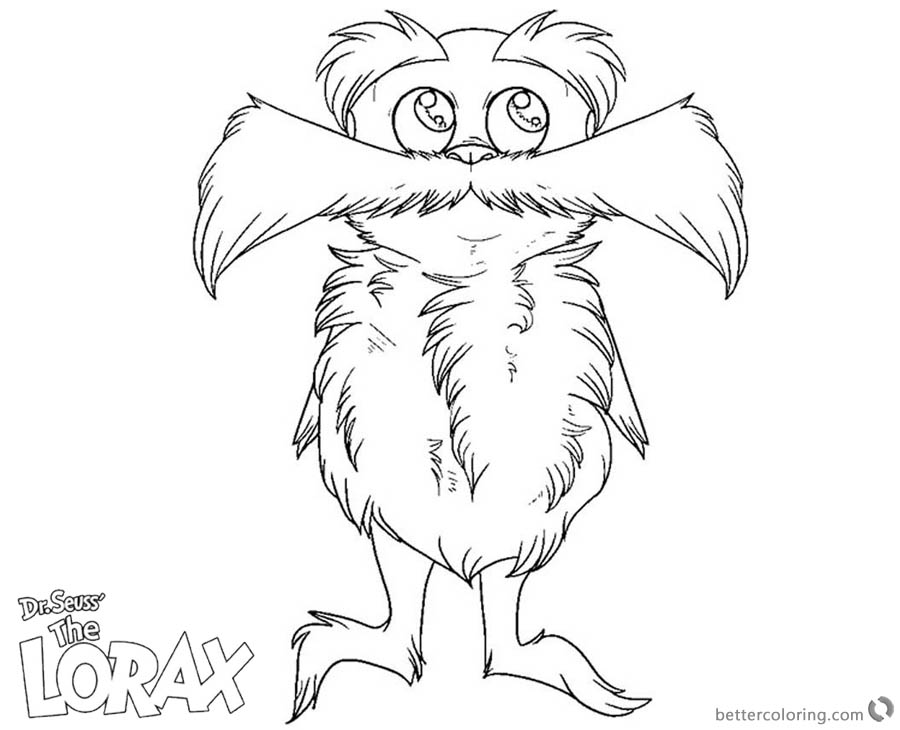 Lorax Coloring Pages Big Mustache printable