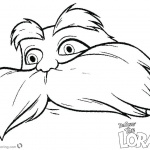 Lorax Mustache Coloring Page with Face