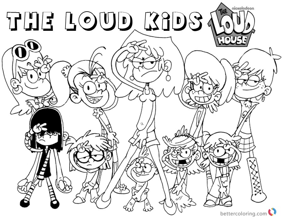 Loud House Coloring Pages Characters - Free Printable Coloring Pages