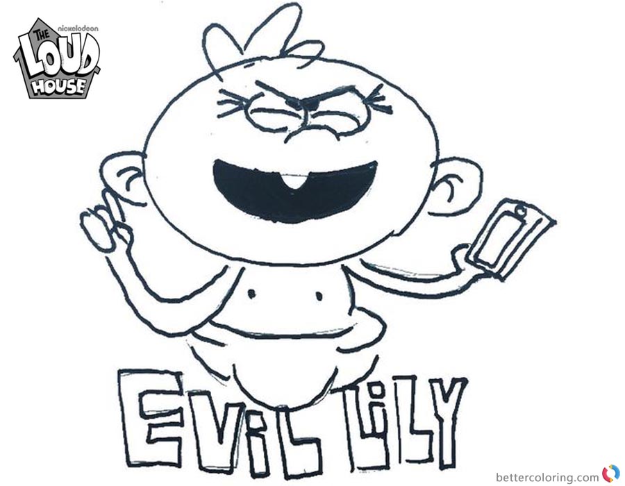 Loud House Coloring Pages Evil Lily printable